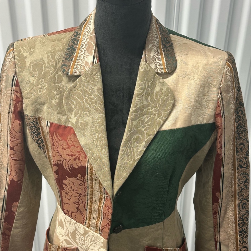 Barneys New York Multicolor Patchwork Blazer - image 5